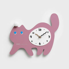 Gulleiâ„?Cute Cat Silent Wall Clock for Kids Bedroom