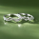 Cherry Blossom Engagement Rings - Sterling Silver Adjustable