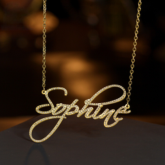 Personal Signature Diamond Name Necklace