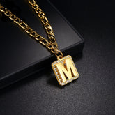 Name Initial Monogram Cuban chain Necklace