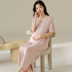 Organic Cotton Maternity & Nursing Pjs with Built-in Breast Pads