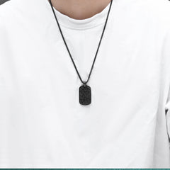 Engraved Cracked Pattern Mens Necklace Gift for Him