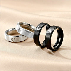 Sun and Moon Matching Promise Rings for Couples
