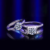 Engraved 2 Carats Moissanite Diamond Wedding Bands