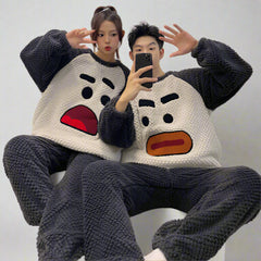 Matching Warm Sleepwear Pajamas Set for Couples