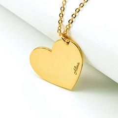 Heart Shaped Name Engraved Necklace