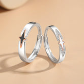 Custom Engravable Matching Stars Couple Rings (Adjustable)