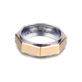 Engraved Gift for Mechanic Nut Shaped Men Ring