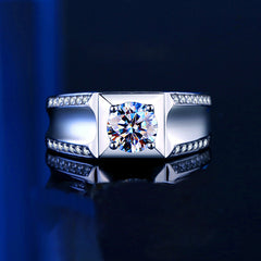 Engraved 2 Carats Moissanite Diamond Wedding Bands