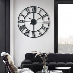 Roman Numerals Metal Wall Deco Clock 40cm