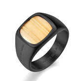 Mens Wooden Ring with Names Engraved
