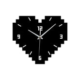 Hearts Shaped Creative Silent Wall Décor Clock â€?Pixelated Heart Design