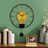 Antique Bulb Shaped Pendulum Wall Clock â€?Industrial Vintage (41×41 cm)