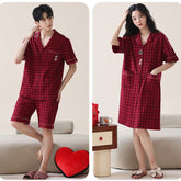 Matching His Hers Shorts Pajamas Set - 100% Cotton