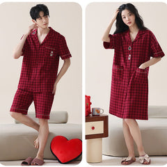 Matching His Hers Shorts Pajamas Set - 100% Cotton