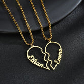 Personalized Half Heart Name Necklaces - BFF & Mother-Daughter Gift