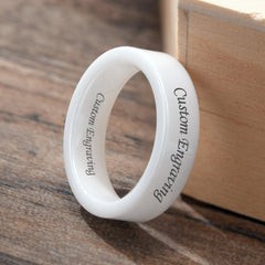 Engraved Simple Ceramic Ring for Men