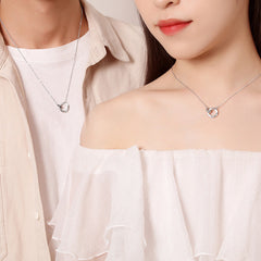 Personalized Double Rings Couple Necklaces Set