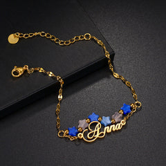 Personalized Beaded Stars Name Bracelet