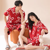 Vibrant "Rabbit Contour" Couple's Pajama Set
