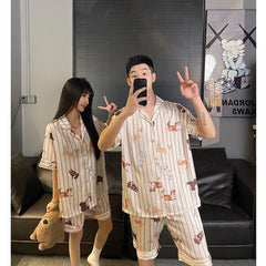 Cool Canine Comfort: Matching Summer Couple Pajamas