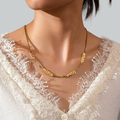Thick Chain Multiple Names Necklace