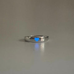 Luminous Heart Matching Couple's Rings (Glow in the Dark & Adjustable)
