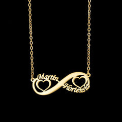 Infinity Shaped Personal Couples Name Necklace