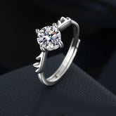 1 Carat Moissanite Solitaire Diamond Antler Ring