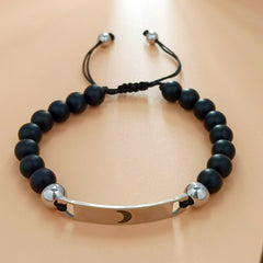 Engraved Bar and Disk Charm Promise Bracelets