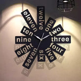 Creative Hollow Silent Wall Clock �12" Acrylic Word Design