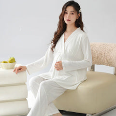 Organic Cotton Maternity & Nursing Pajamas with Built-in Breast Pads