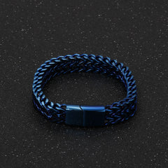 Personalized Braided Bracelet for Men 22cm Stainless Steel