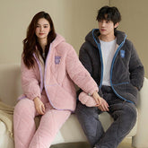 Matching Couple Pajamas Set �Cozy Coral Fleece for Winter by Gullei