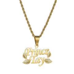 Hollow Leaf Personal Name Necklace