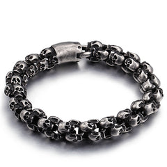 Custom Engraved Skull Retro Bracelet for Men