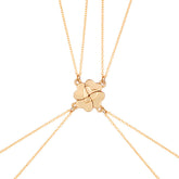 Custom Engravable Clover Matching Necklaces Set for 4 People