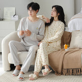 Floral Waffle Cotton Matching Couple Pajamas
