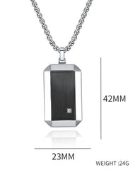 Custom Engravable Brushed Mens Pendant Necklace
