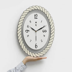 Oval Silent Wall Clock �Rope Frame (Non-Ticking)