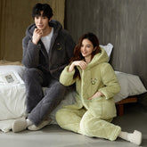 Quilted Couple Pajamas Set �Cozy Coral Fleece for Winter