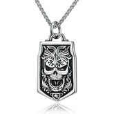 Skull Goth Style Pendant Necklace Gift for Motorcyclists