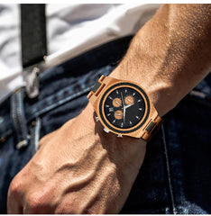 Multifunctional Matching Wood Couple Watch Set