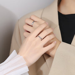 Engravable Half Hearts Promise Rings for Couples