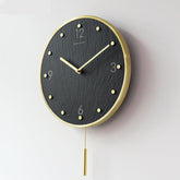 Natural Marble Pendulum Silent Wall Clock (12")