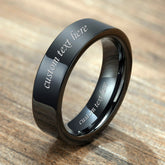 Engraved Simple Ceramic Ring for Men