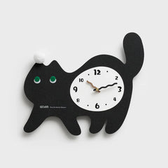 Gulleiâ„?Cute Cat Silent Wall Clock for Kids Bedroom