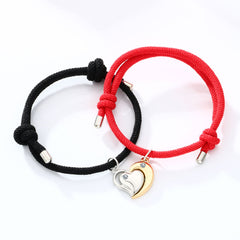 Engravable Magnetic Hearts Bracelets for Couples