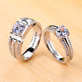 Gulleiâ„?1.8 Carat Lab Diamond Wedding Bands Set | Matching His & Hers Rings