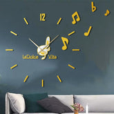 Music Notes 3D Sticker DIY Silent Wall Clock �Create Your Own Design